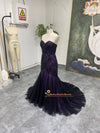 Mermaid Black and Purple Wedding Dress