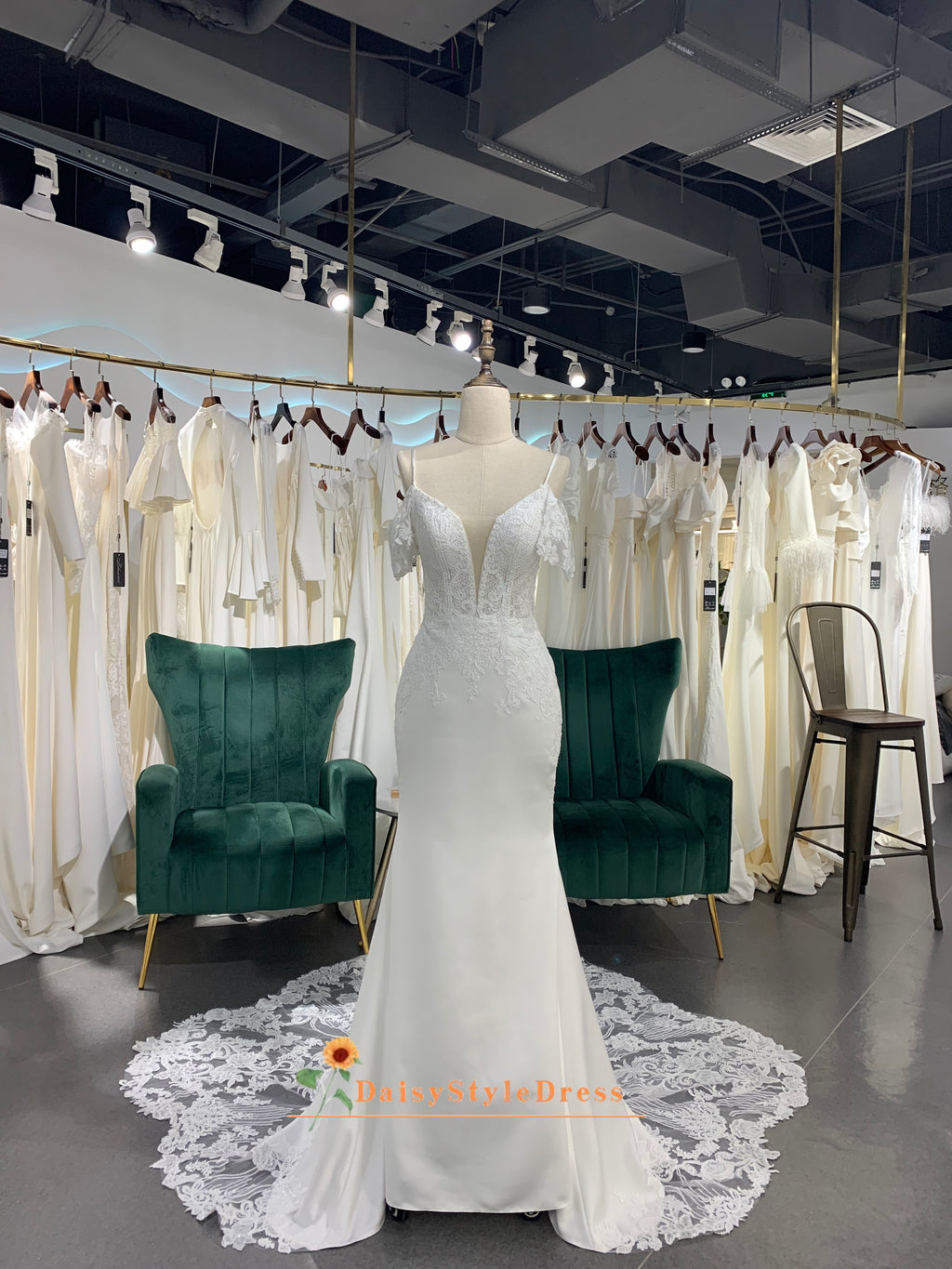 Mermaid Boho Lace Wedding Dress