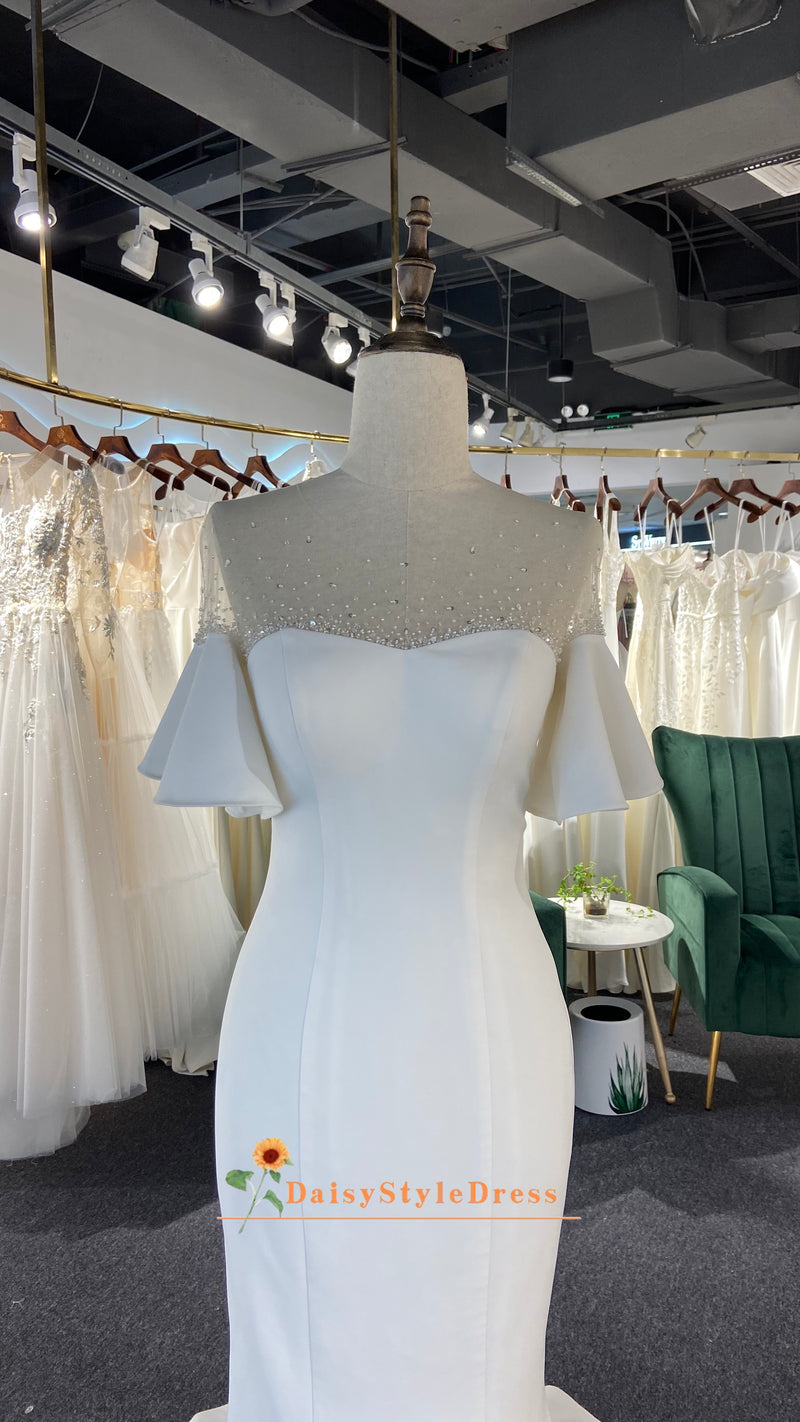 Mermaid Boho Sleeve Wedding Dress
