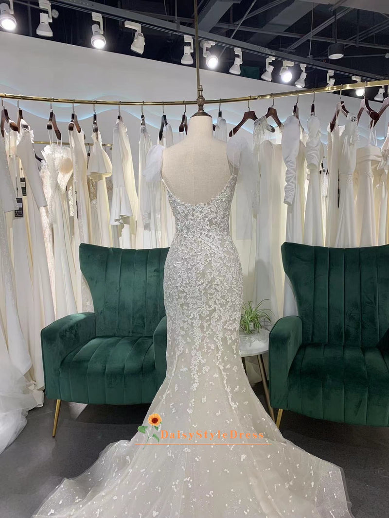 Mermaid Cream Summer Wedding Dress