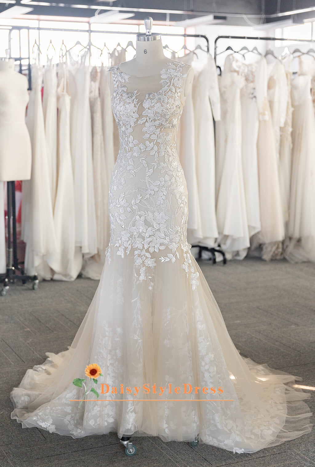 
Mermaid High Quality French Lace Wedding Dress