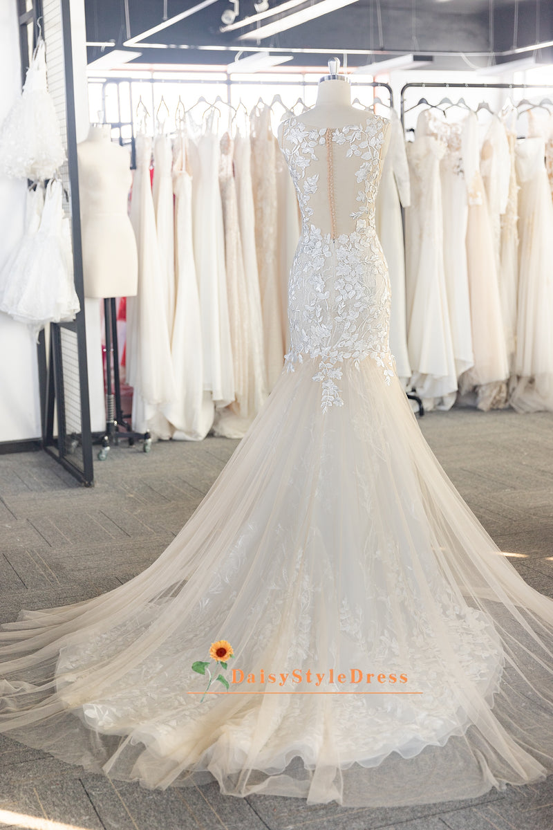 Mermaid High Quality French Lace Wedding Gown