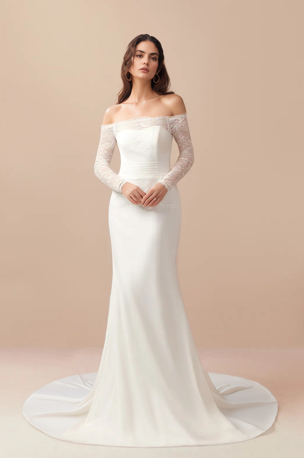 Mermaid Long Sleeve Lace Wedding Dress