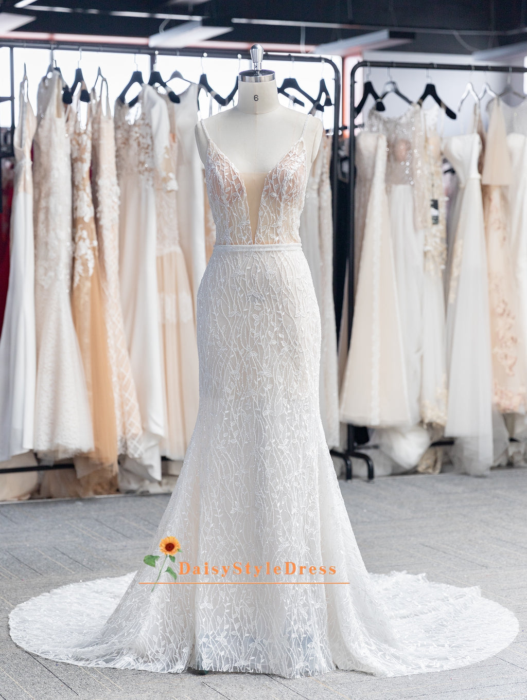 Mermaid Sexy Back Sparkle Wedding Dress