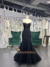 Mermaid Sheer Black Lace Wedding Dress