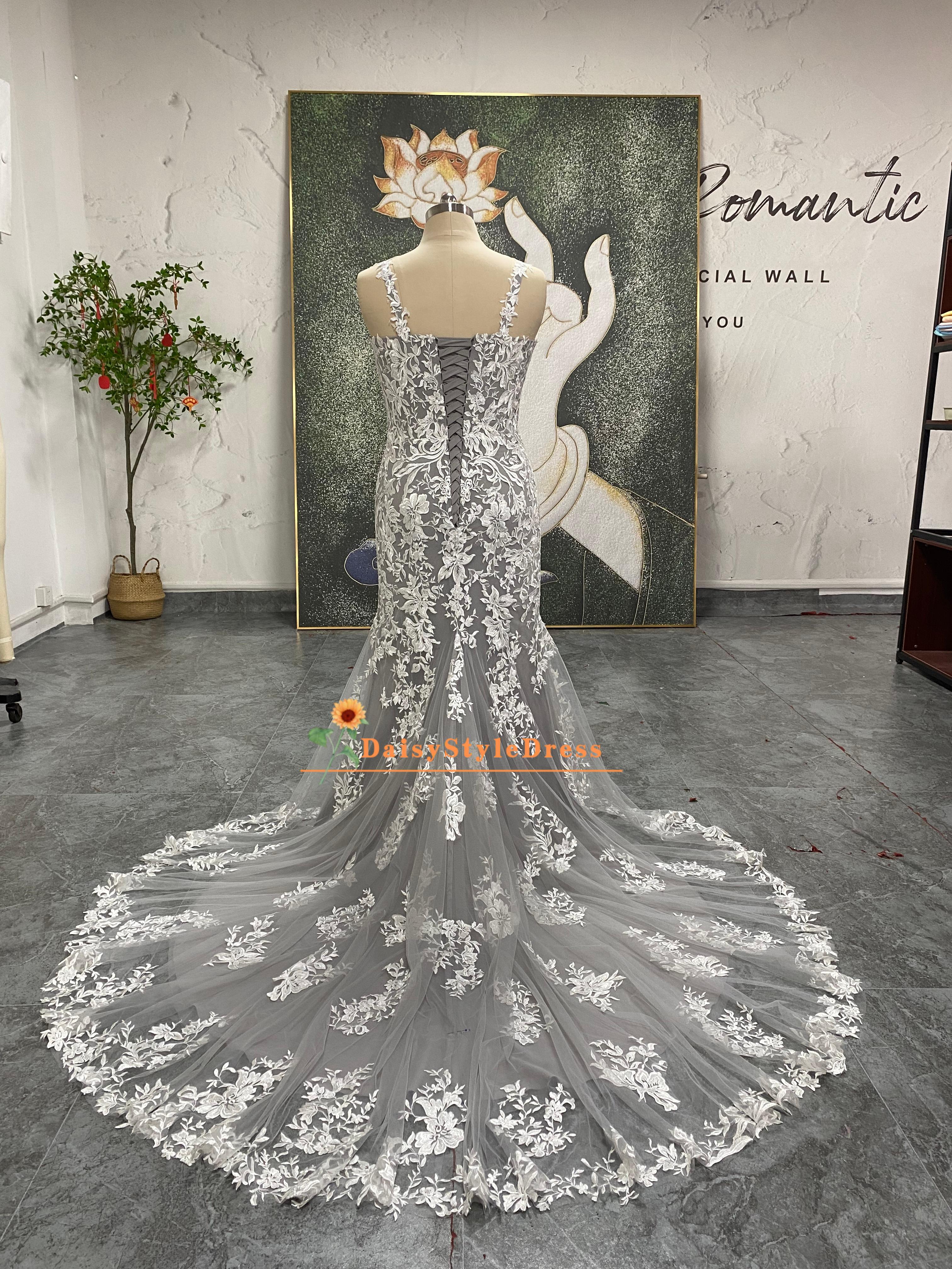 princess polly baby blue dress Anneprom Lace Cape Missing Front Split Illusion Sleeves Wedding Dress  APW01377 main image 1
