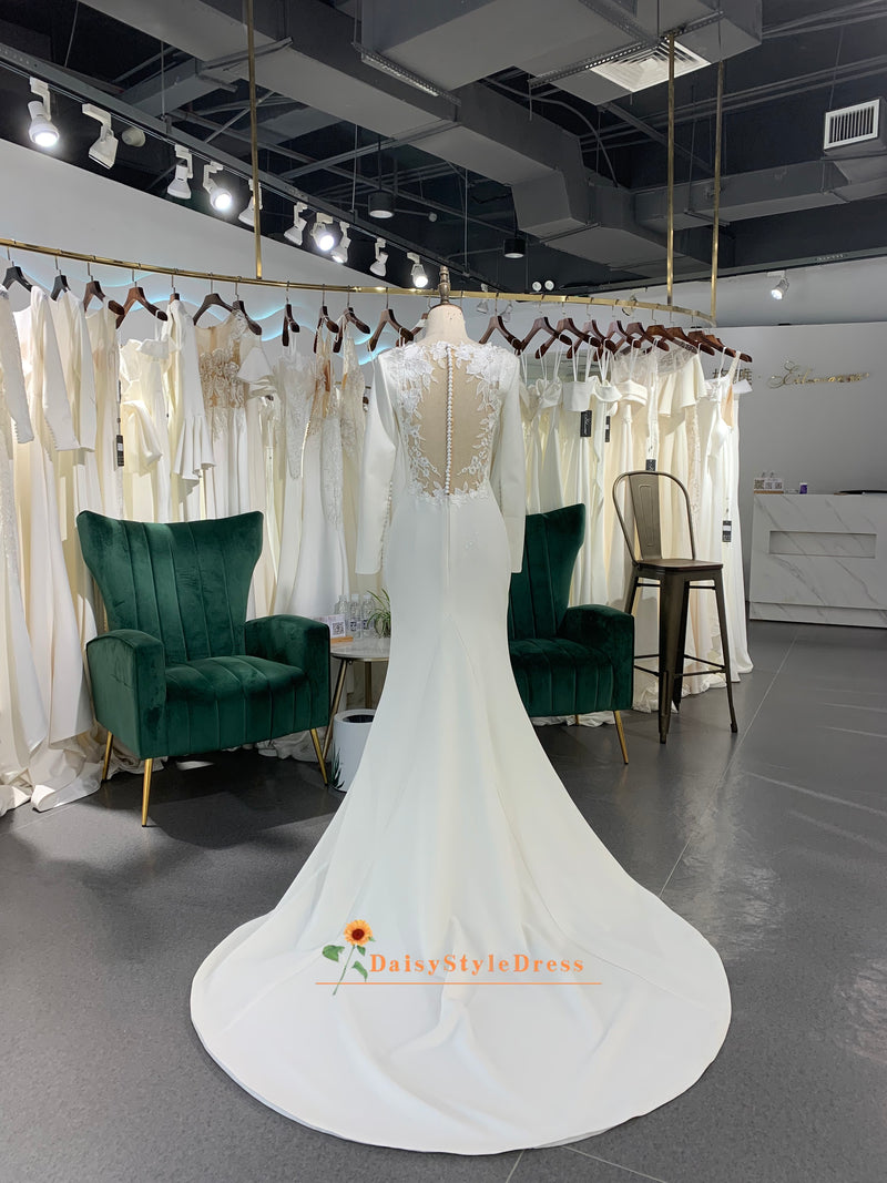  Mermaid Wedding Dress with Detachable Tiered Skirt