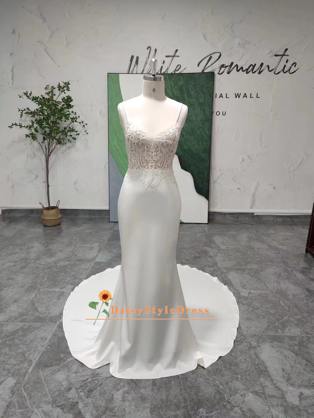 Simple Mermaid Wedding Gown
