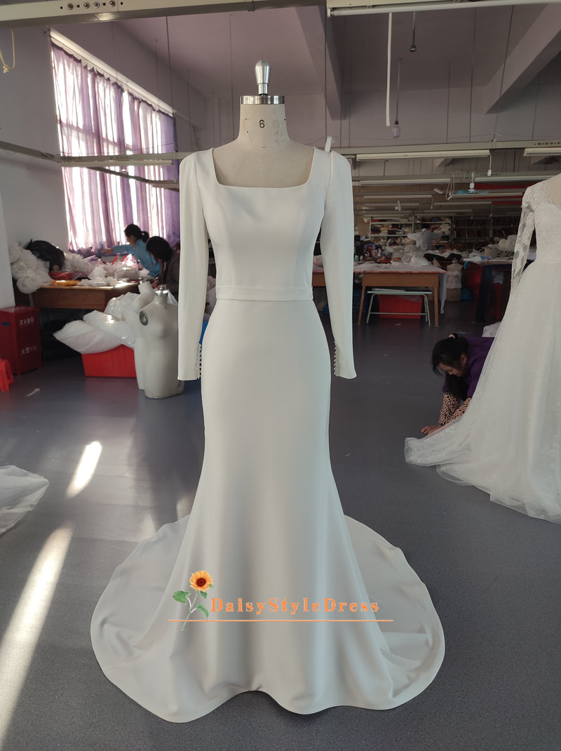 Modest Simple Wedding Gown