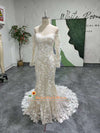 Off Shoulder Long Sleeve Lace Mermaid Tight Wedding Dress