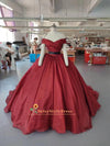 Ball Gown Deep Red Wedding Dress