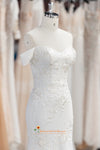 Off Shoulder Sleeve Ivory Wedding Dress