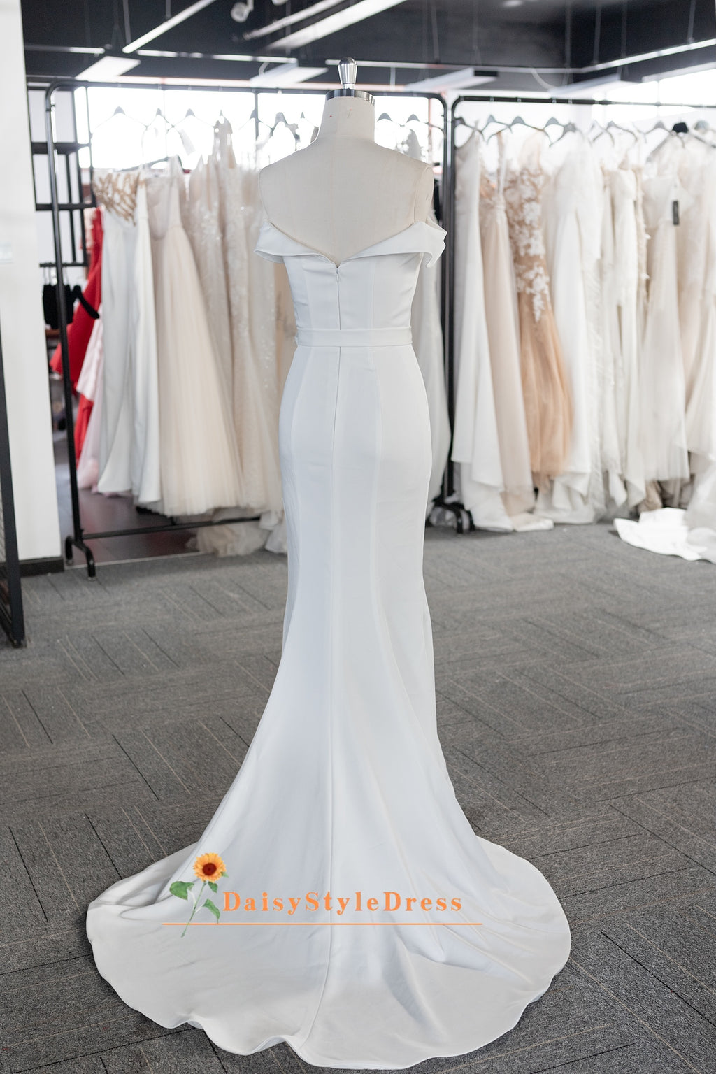 Off Shoulder Sleeve Mermaid Wedding Gown