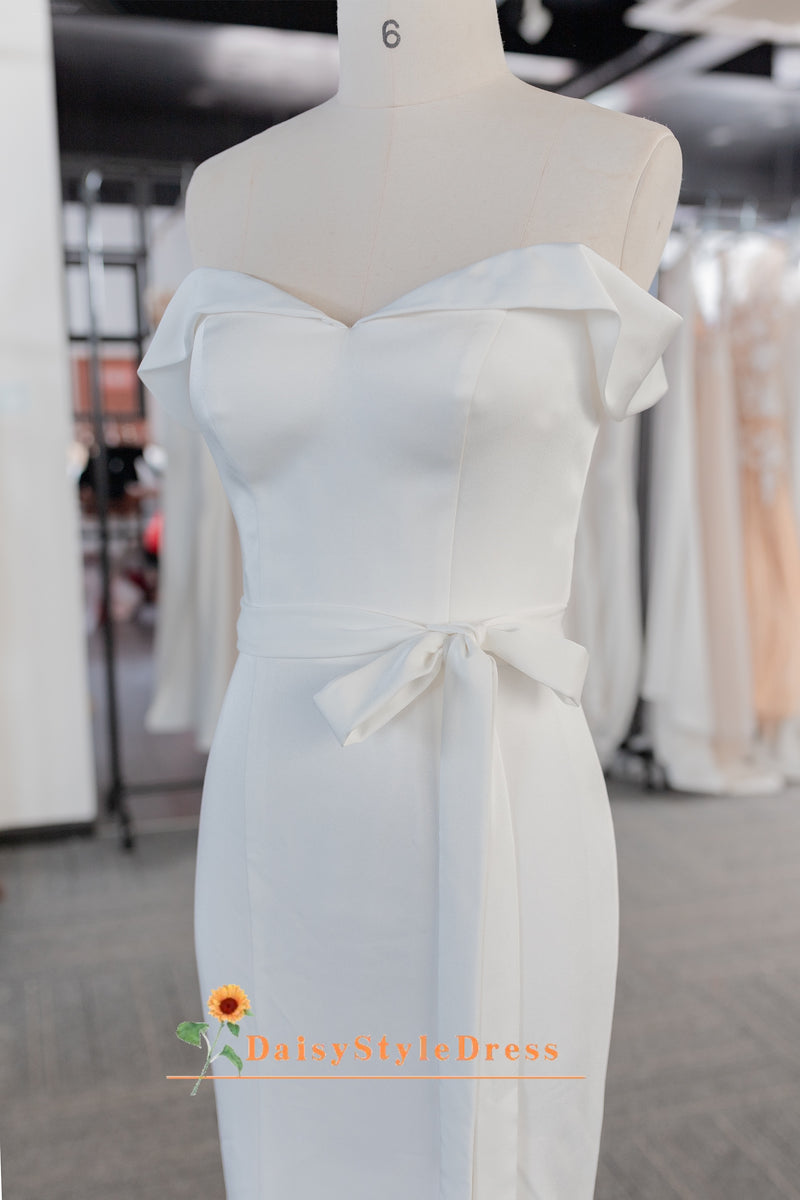 Off Shoulder Sleeve Wedding Dress