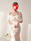 Off Shoulder Sleeve Organza Bridal Dress