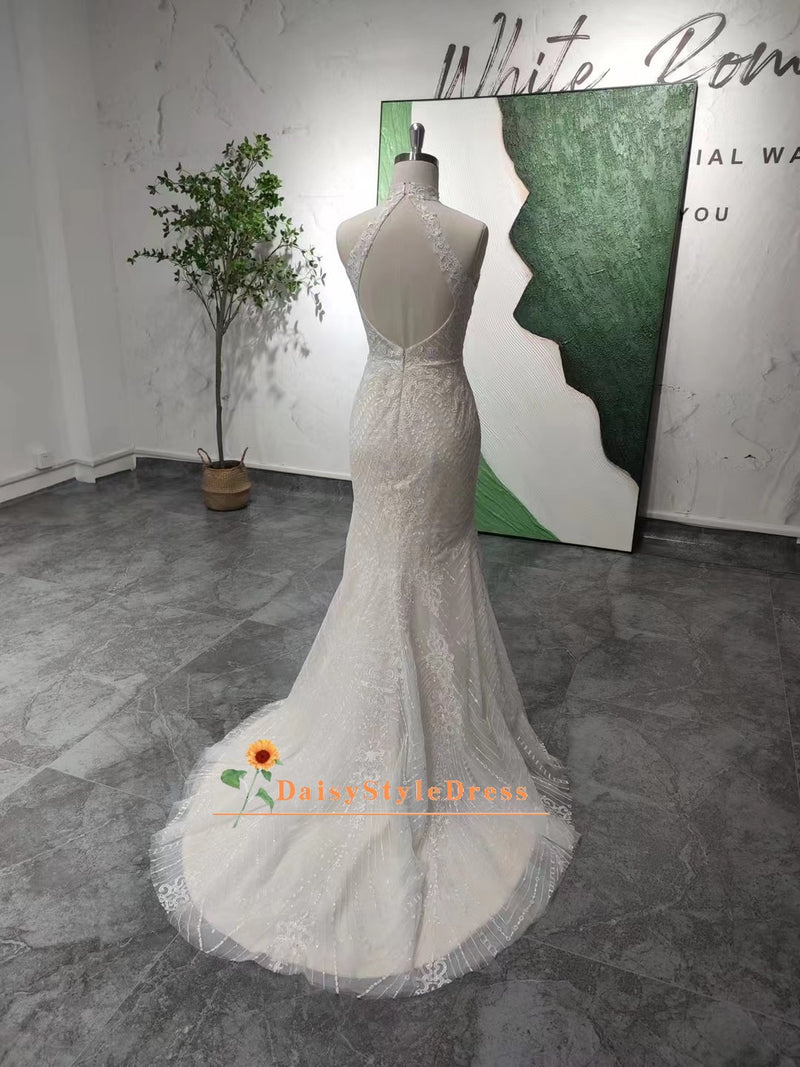 Open Back Lace Wedding Dress