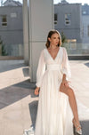 Long Sleeve Sexy Slit Wedding Dress
