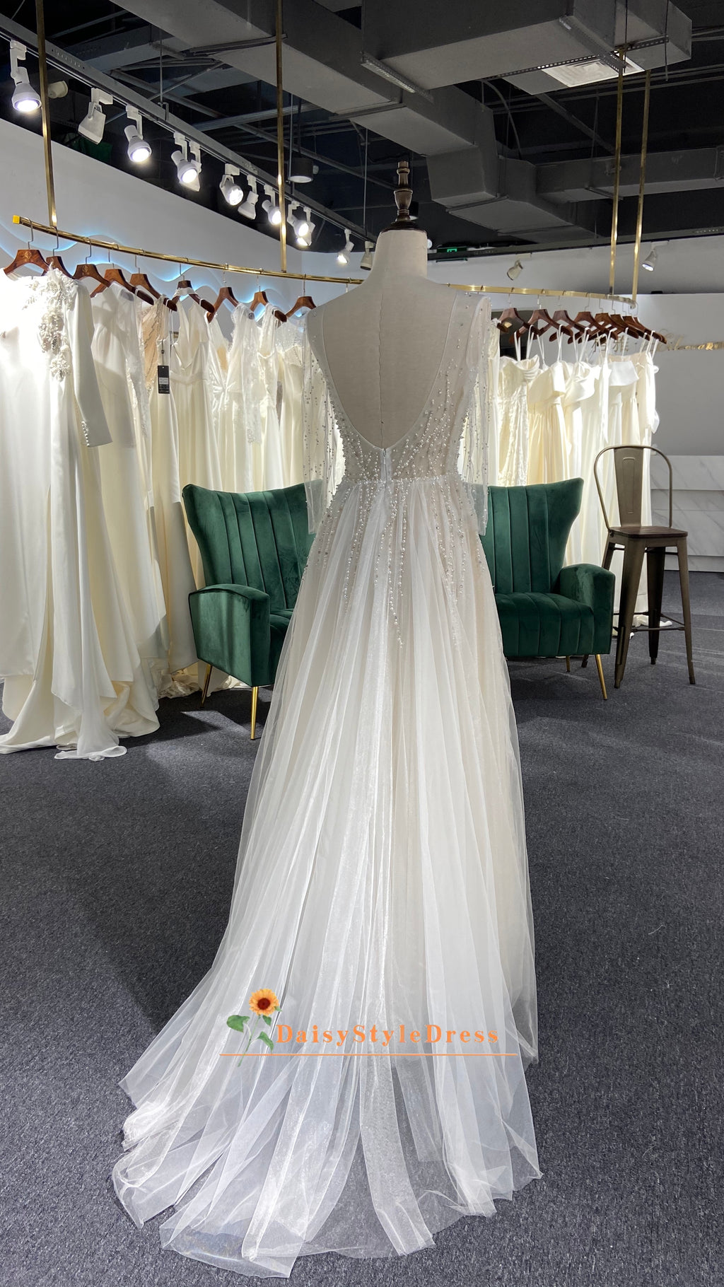 Pearl Low Back Wedding Dress