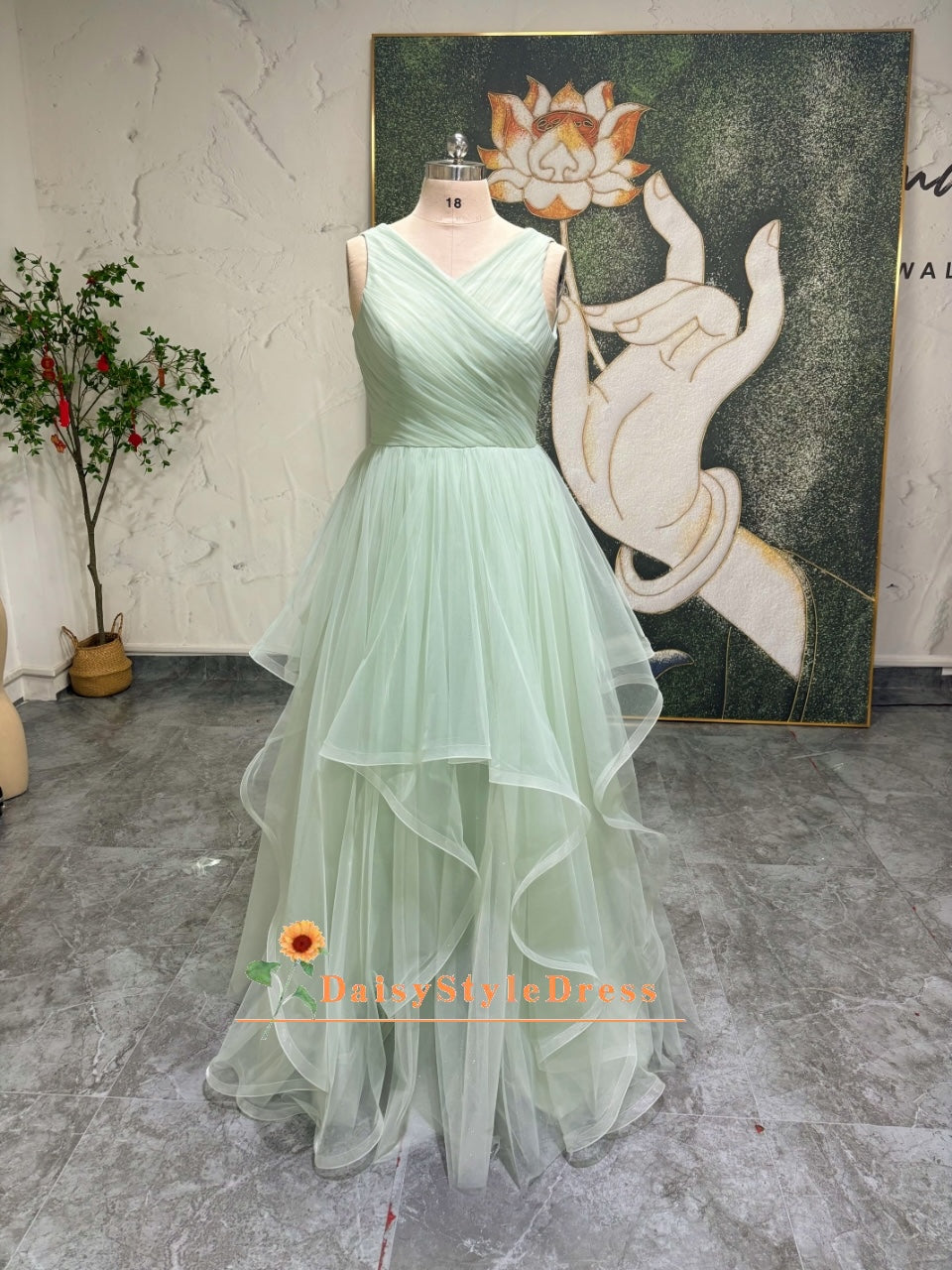 Tiered Skirt Prom Dress