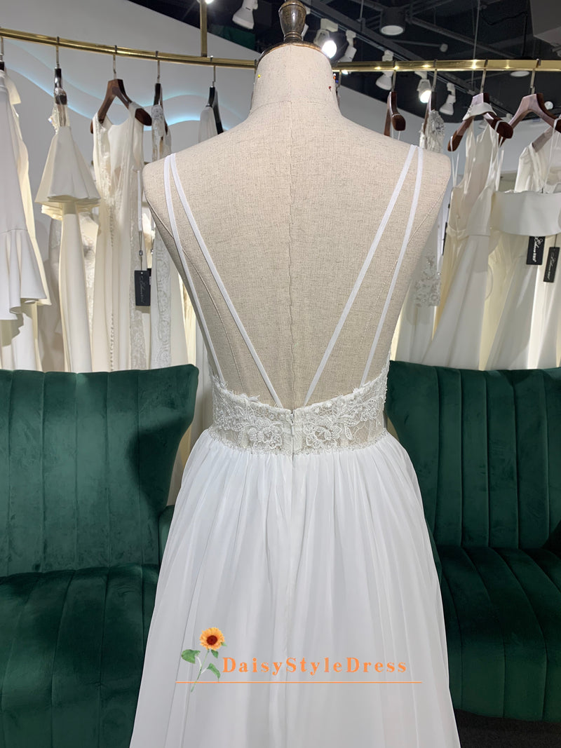 Sexy Back Summer Wedding Dress