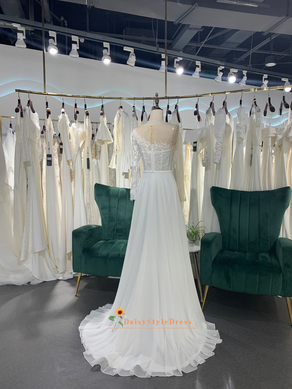 Sexy Sheer Boho Wedding Dress