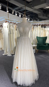 Sexy Sheer Pearl Wedding Dress