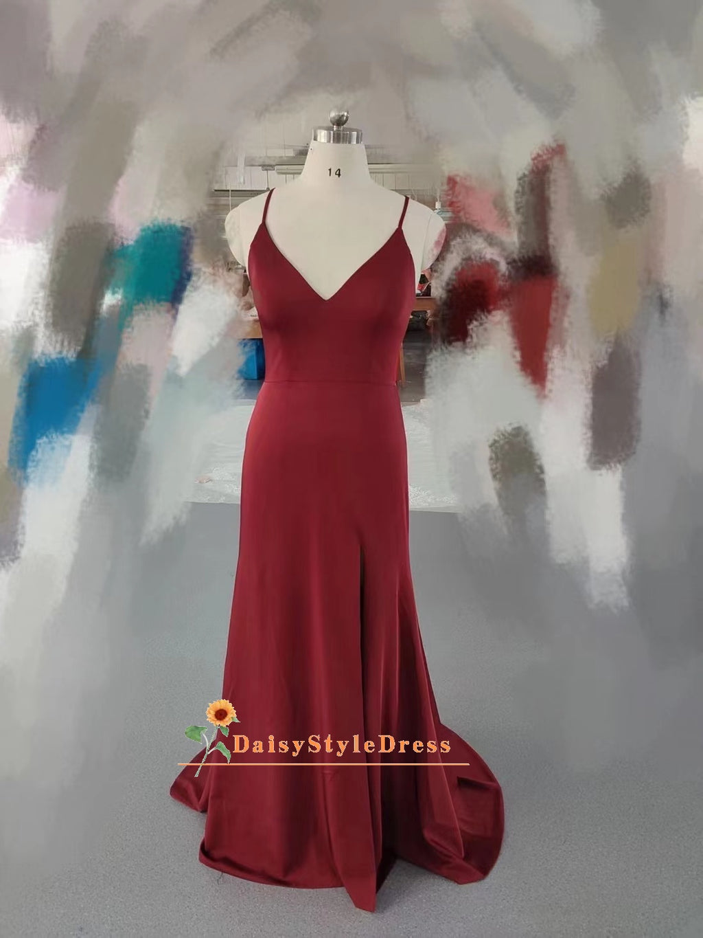 Sexy Slit Red Party Dress