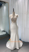 Short Sleeve Beaded Wedding Gown