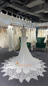 Sheer Lace Back Wedding Dress