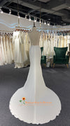 Simple Fit and Flare Sheer Lace Wedding Dress