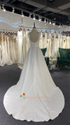 Simple Ivory Wedding Dress With Low Back Style