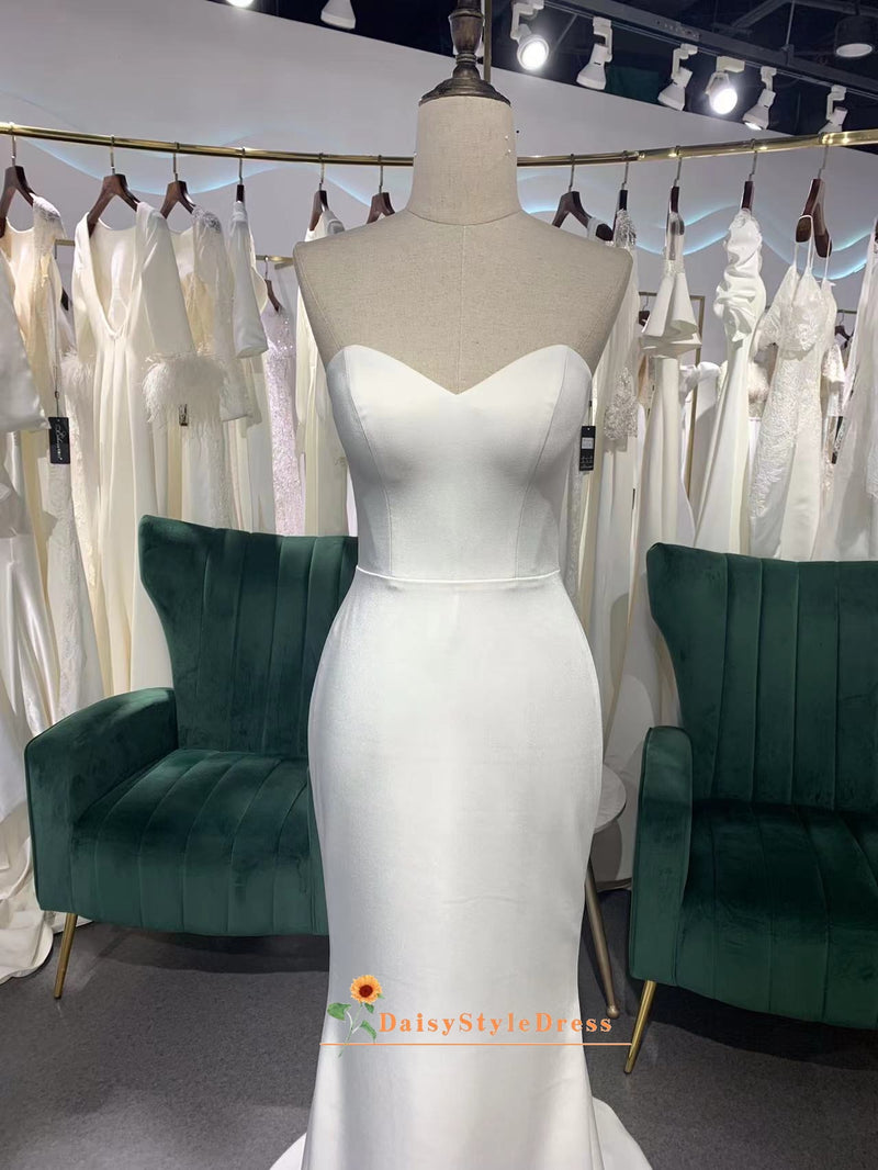 Simple Mermaid Bandeau Wedding Dress