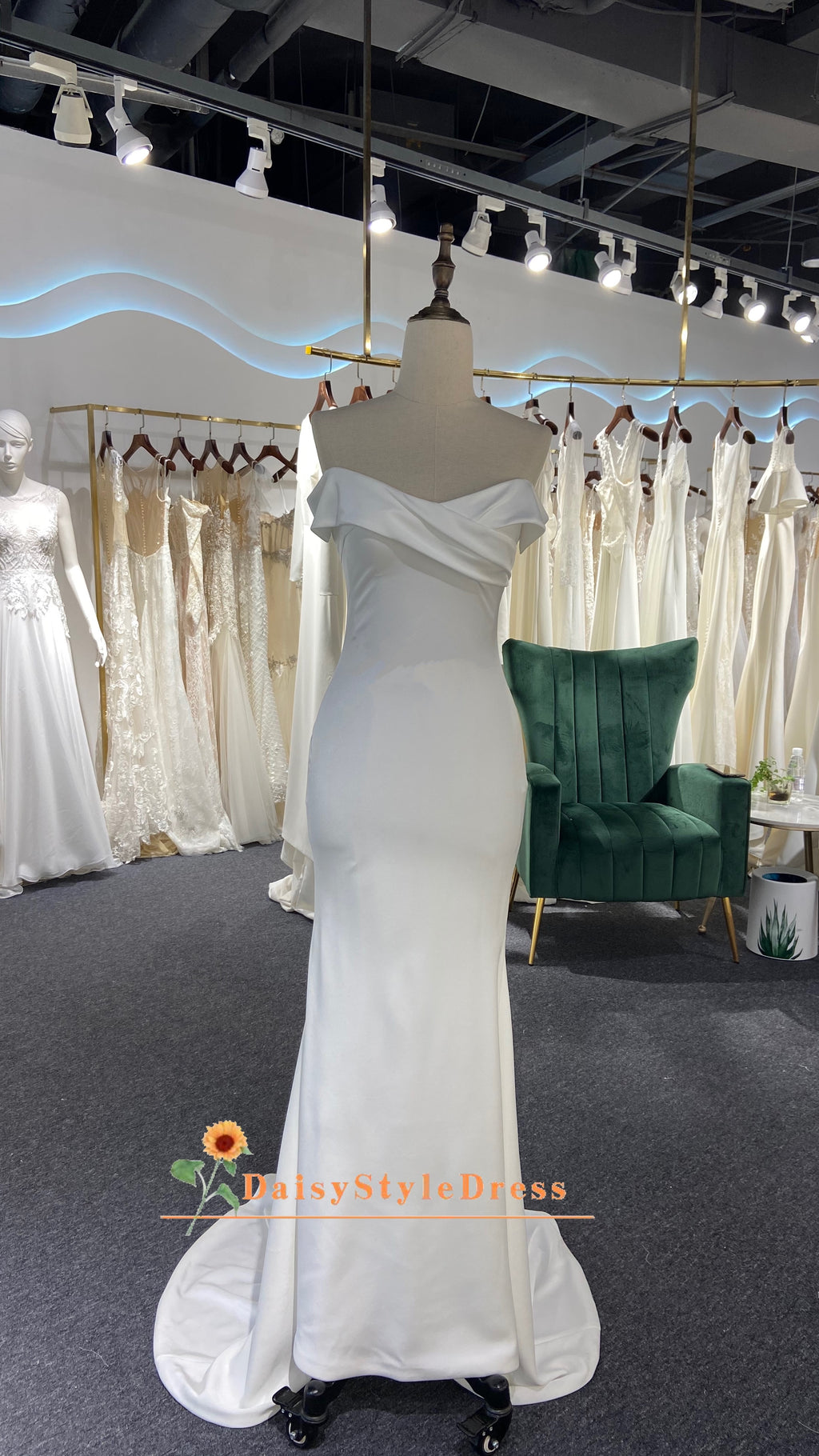 Off Shoulder Sleeve Wedding Dress
