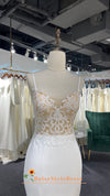 Simple Sheer Lace Wedding Dress