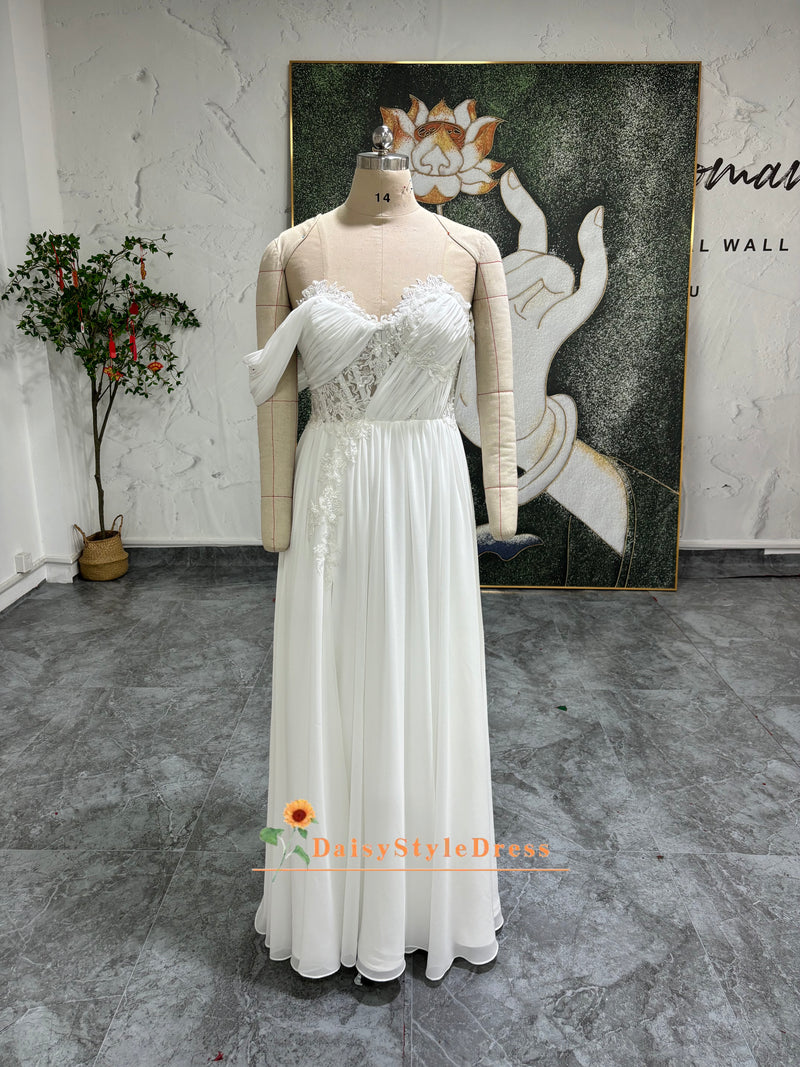 Slit wedding dress