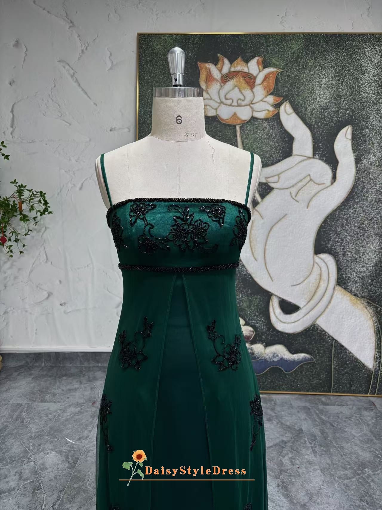 Vintage Black and Green Prom Dress  daisystyledress