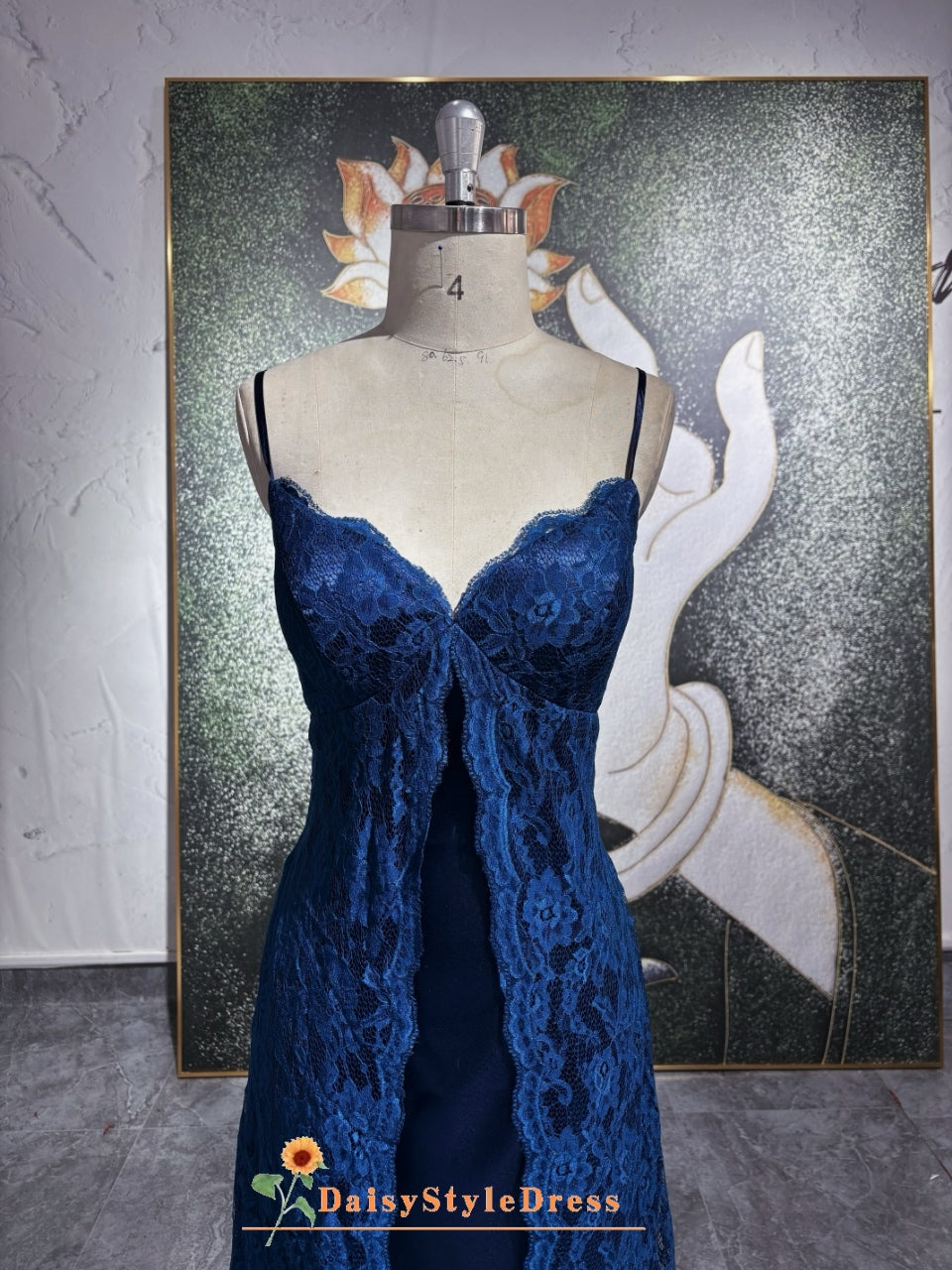 Spaghetti Straps Navy Blue 90S Prom Dress daisystyledress Spaghetti Straps Navy Blue 90S Prom Dress daisystyledress
