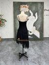 Spaghetti Straps Short Vintage Black Party Dress