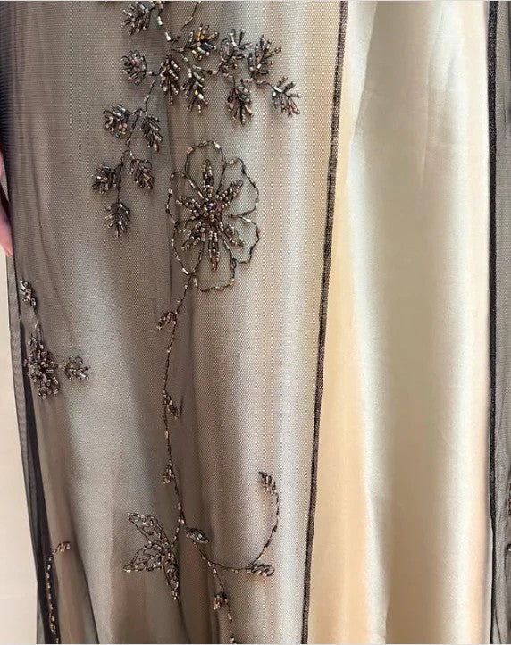 Black And Cream Prom Dress