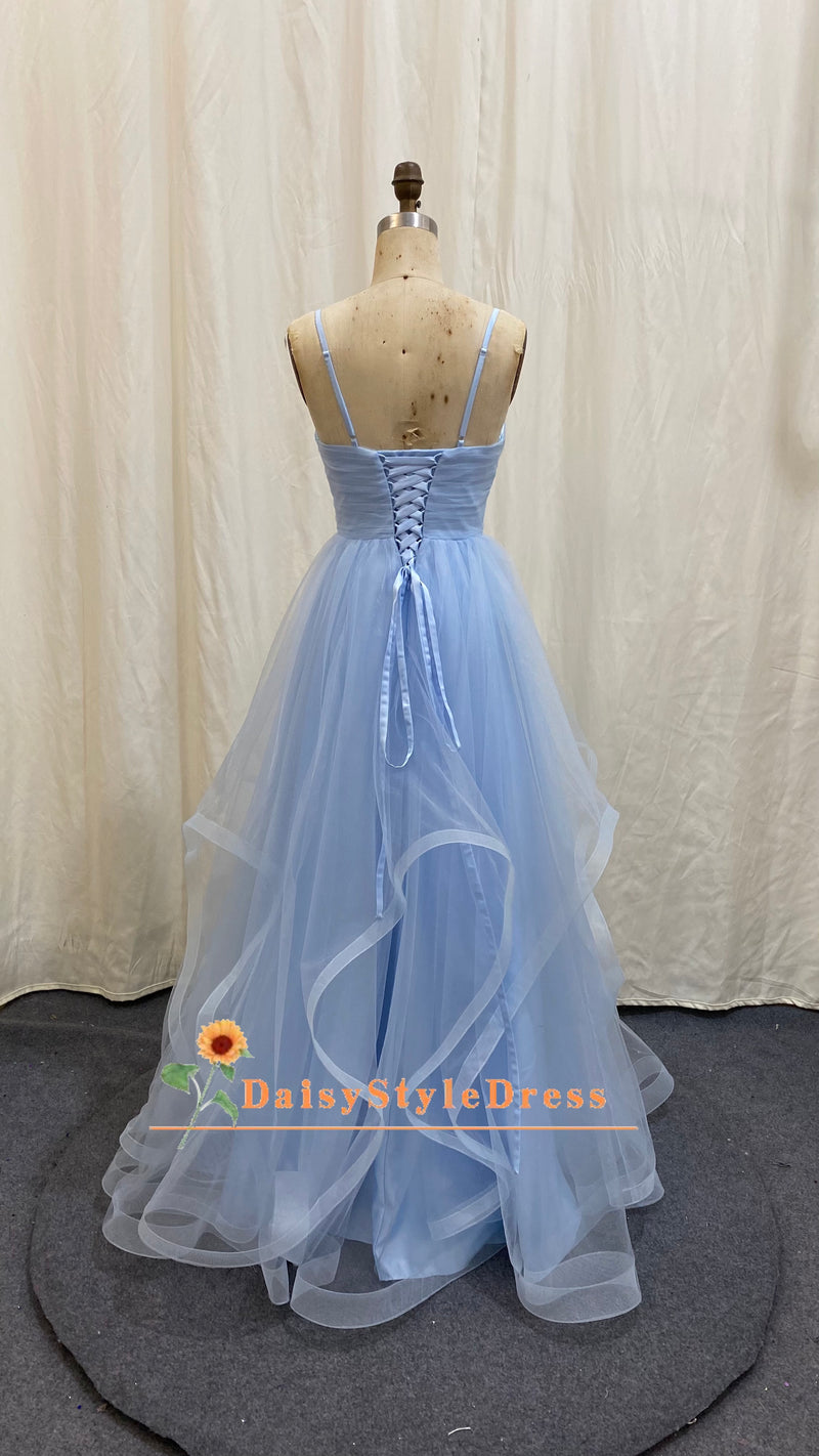 Tiered Skirt Evening Dress