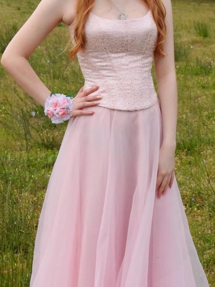 Two-piece pink party dress