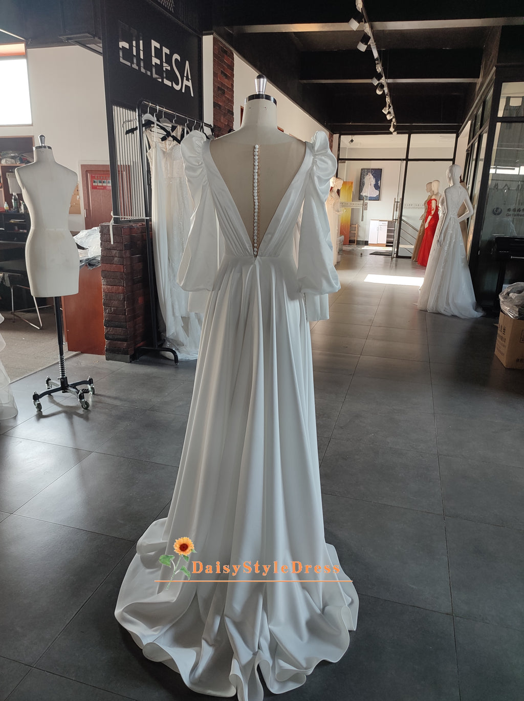 V-Back Wedding Gown