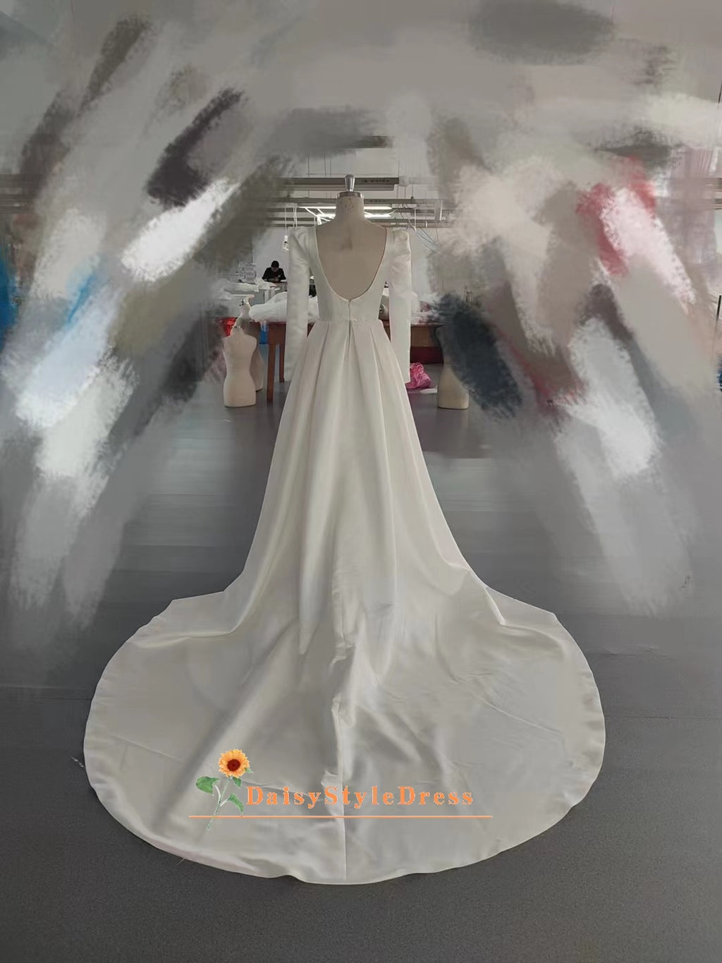Modest Wedding Dress with Train