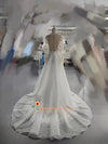 V-Back Wedding Dress with Train