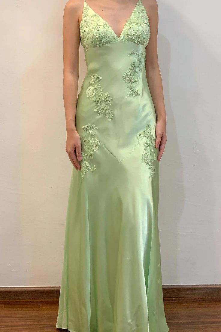 Sexy Open Back V-Neck Green Vintage Prom Dress daisystyledress Sexy Open Back V-Neck Green Vintage Prom Dress daisystyledress