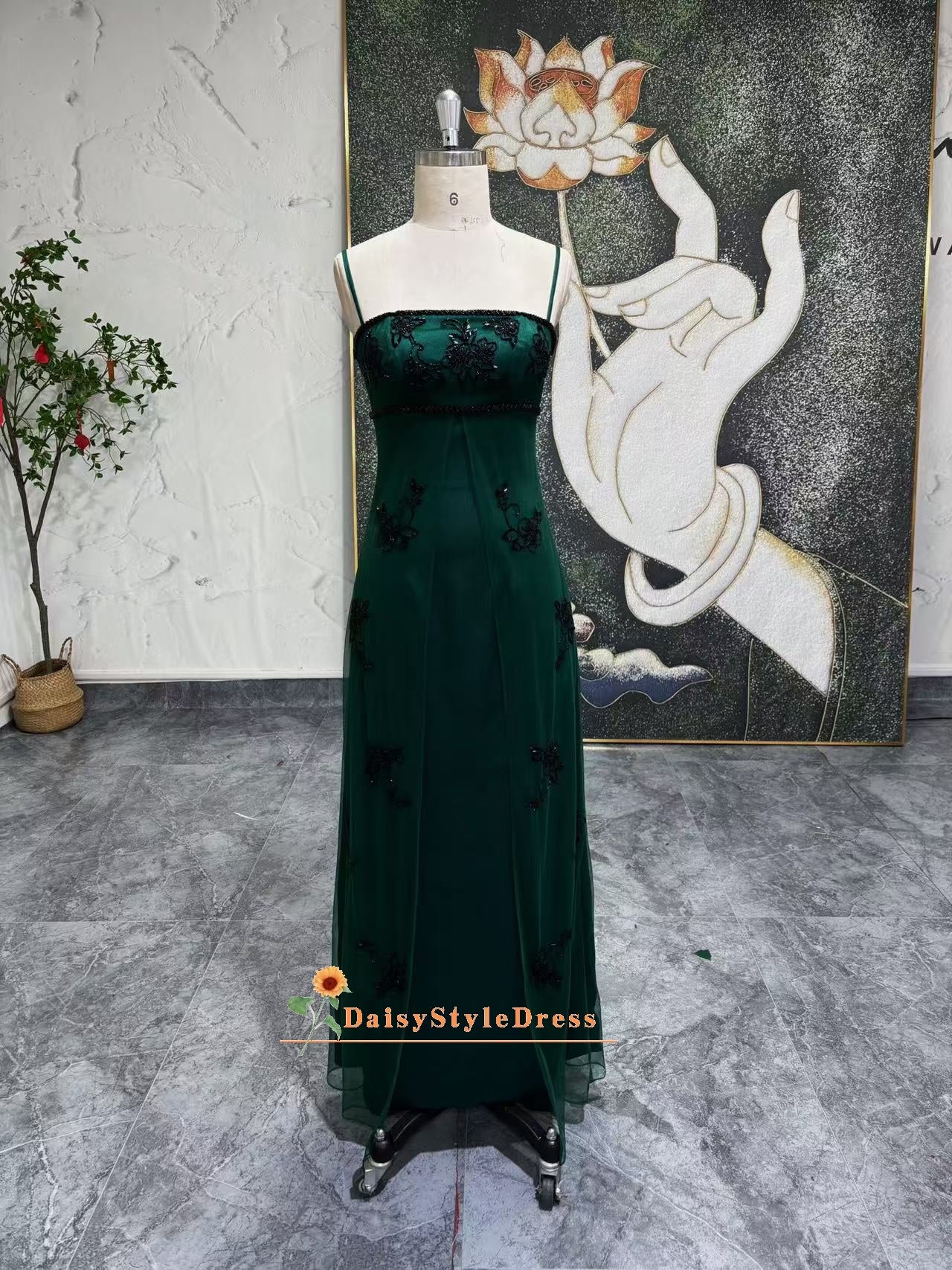 Vintage Black and Green Prom Dress – daisystyledress