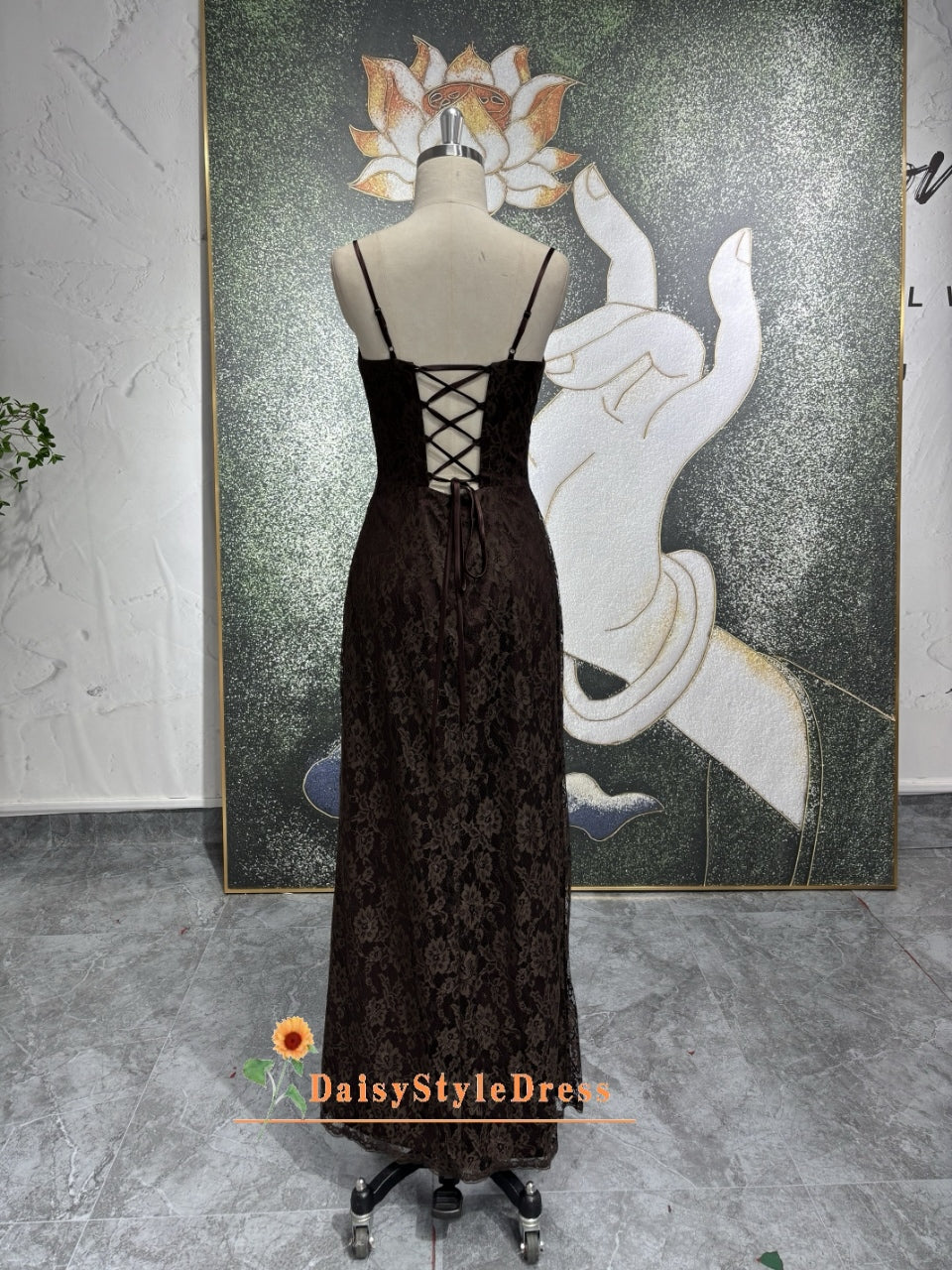 Spaghetti Straps Vintage Lace Prom Dress daisystyledress Spaghetti Straps Vintage Lace Prom Dress daisystyledress