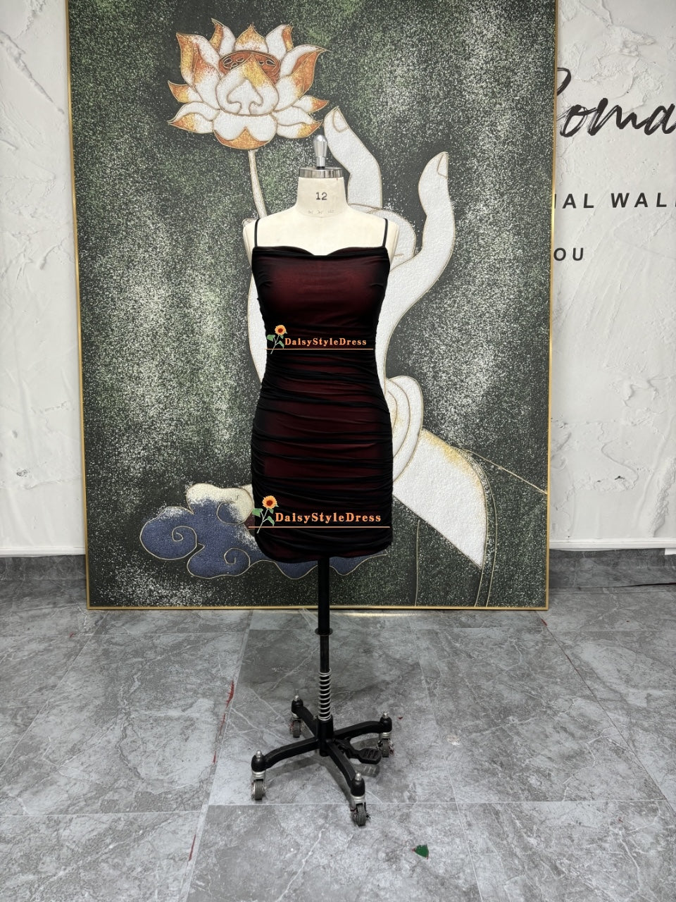 Vintage Sheath Mini Black and Red Homecoming Dress daisystyledress Vintage Sheath Mini Black and Red Homecoming Dress daisystyledress