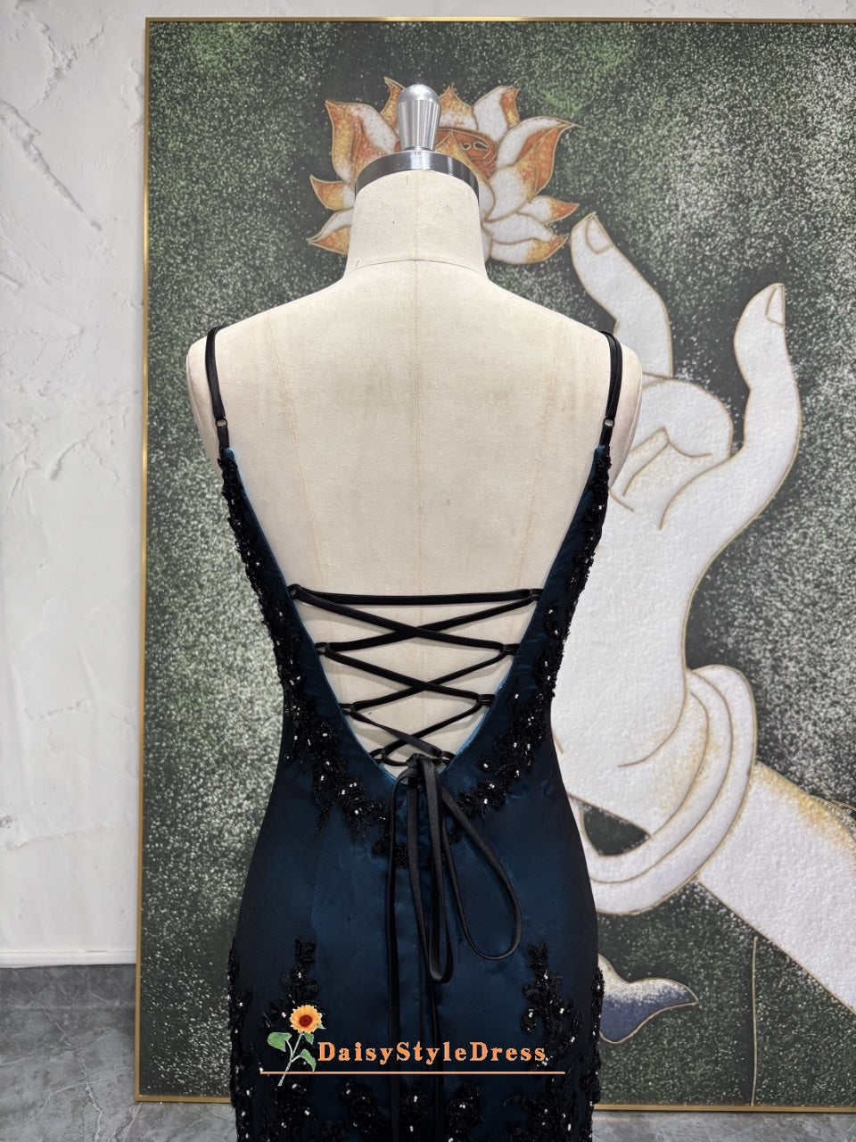 Vintage Blue and Black Prom Dress – daisystyledress