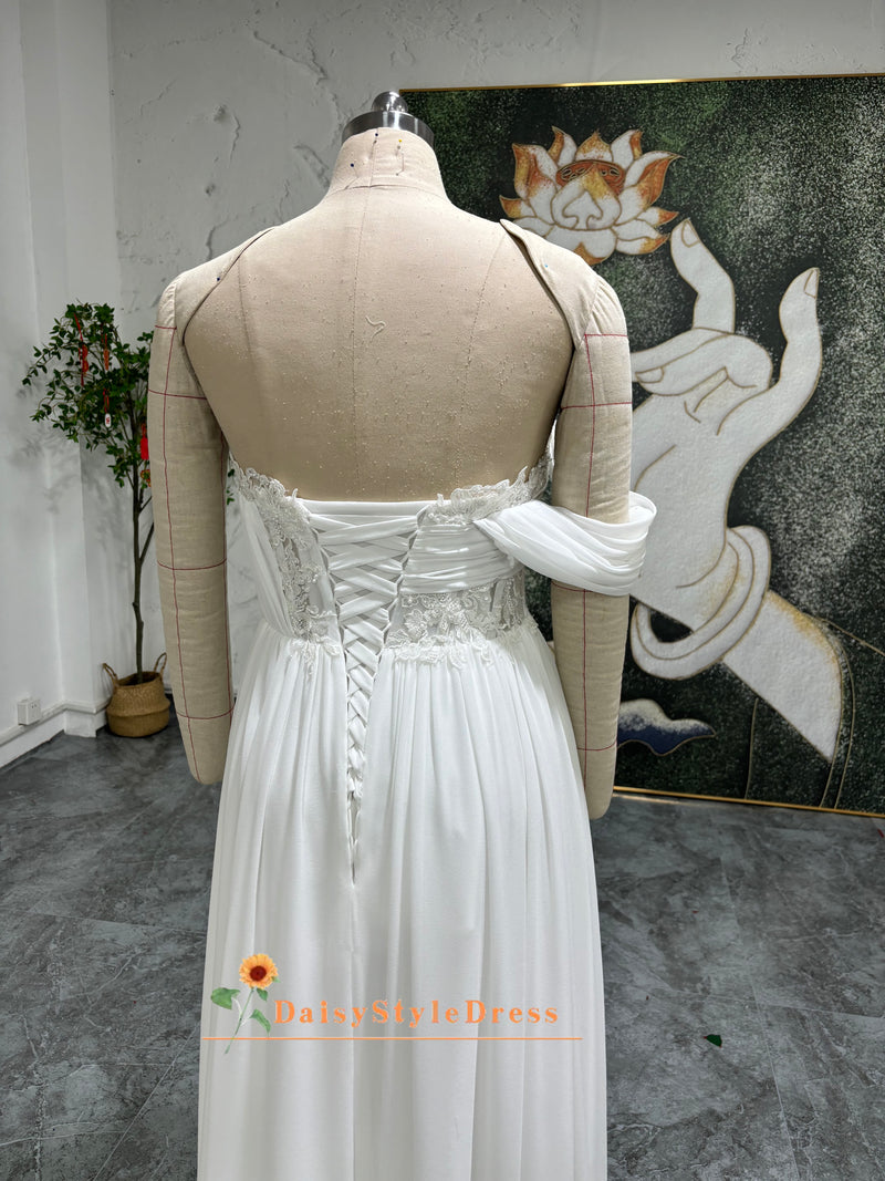 Sexy Slit Plus Size Summer Wedding Dress